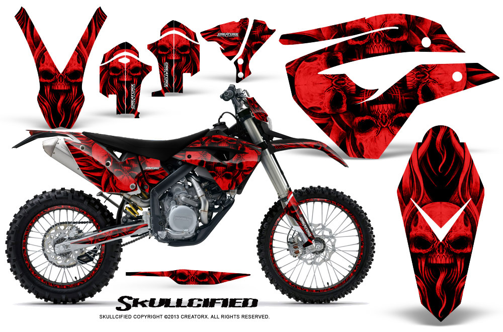 Husaberg FE570 Enduro 2010 Graphics Kit Skullcified Red NP Rims